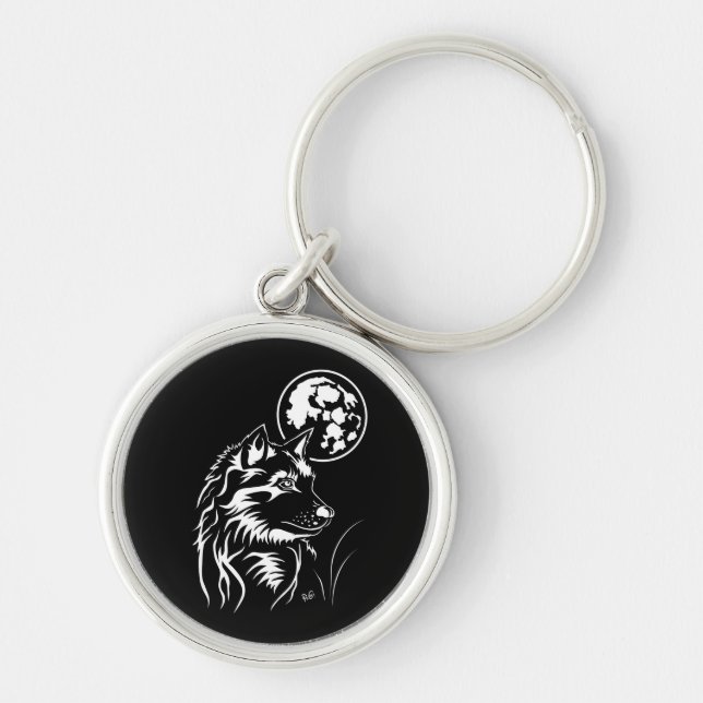 junger träumender Wolf Key Ring (Front)