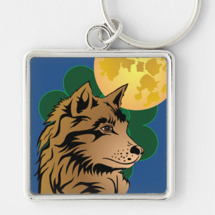 junger träumender Wolf Key Ring