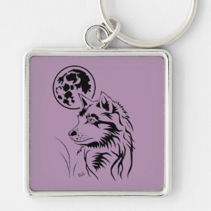 junger träumender Wolf Key Ring