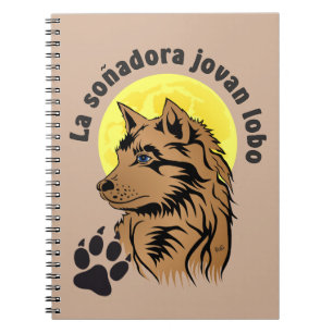 junger träumender Wolf Notizheft Notebook