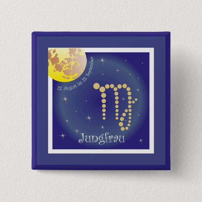 Jungfrau 23. August bis 23. September Buttons (Front)