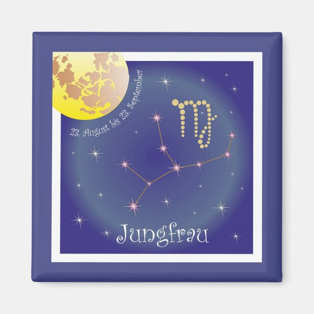 Jungfrau 23. August bis 23. September Magnet (Front)