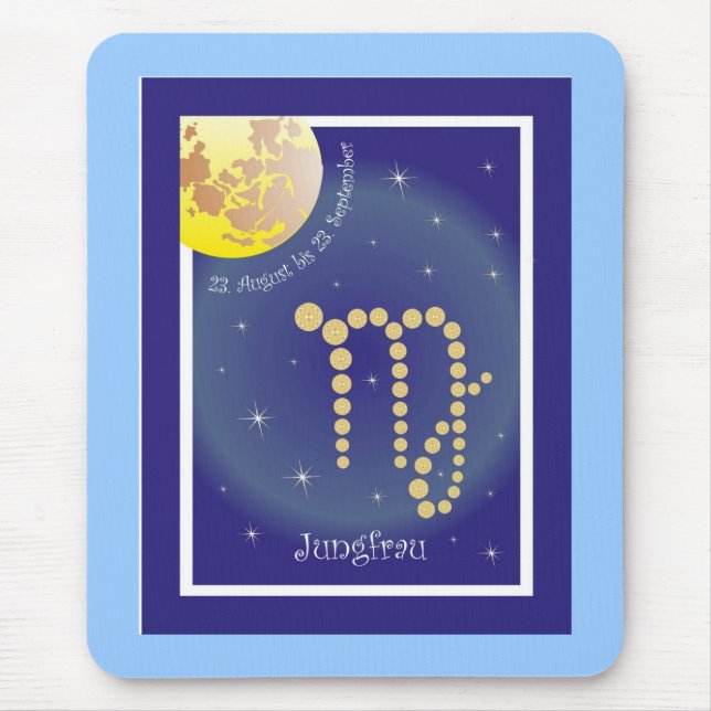 Jungfrau 23. August bis 23. September Mauspad Mouse Mat (Front)