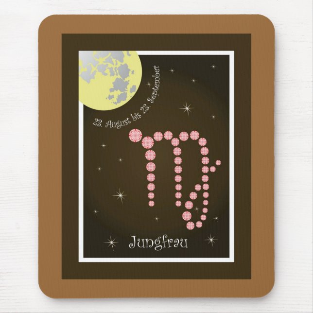 Jungfrau 23. August bis 23. September Mauspad Mouse Mat (Front)
