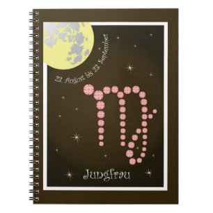 Jungfrau 23. August bis 23. September Notizheft Notebook