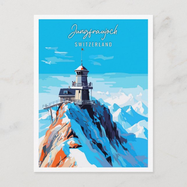 Jungfraujoch Switzerland vintage travel Postcard (Front)