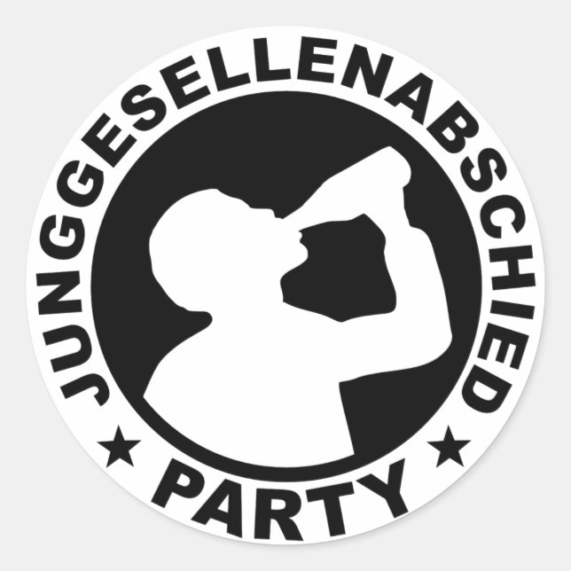 Junggesellenabschied Party Classic Round Sticker (Front)