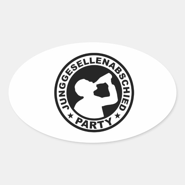 Junggesellenabschied Party Oval Sticker (Front)