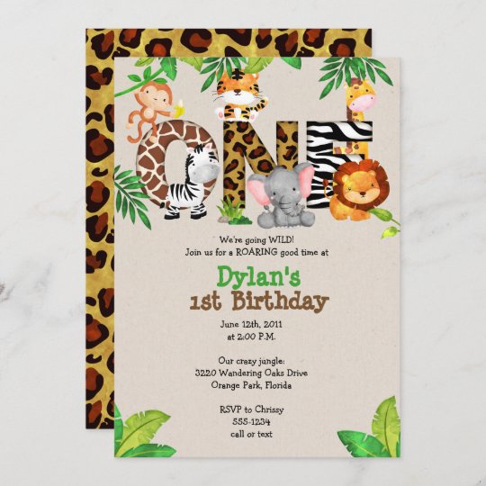 Jungle 1st Birthday Party Invitations Zazzle Co Uk