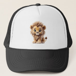 Jungle Adorable Lion Cub Sitting Portrait  Trucker Hat