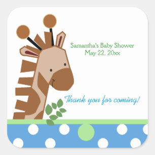 Jungle Adventure (Blue) SQUARE Favour Sticker