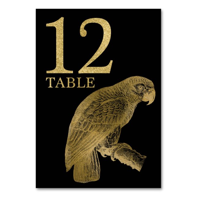 Jungle African Animal Parrot Table Number Card 12 (Front)