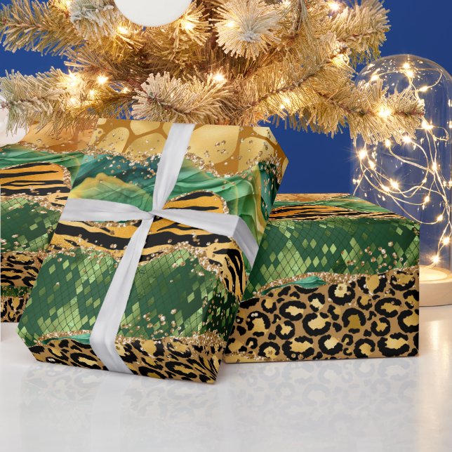 Jungle Agate | Wild Glam Texture Pattern Wrapping Paper (Holidays)