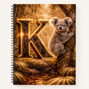 Jungle Alphabet Letter K Koala Gold Educational Notebook