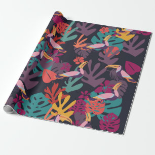 Jungle and Tropical Birds Wrapping Paper
