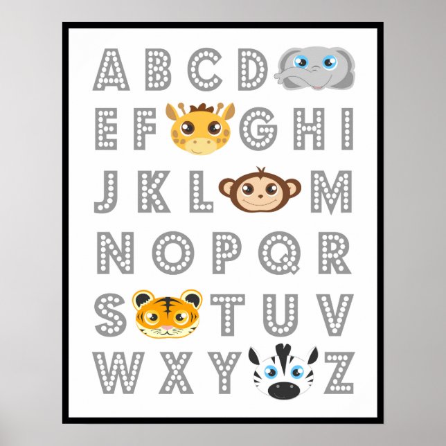 Jungle Animal Alphabet Poster (Front)