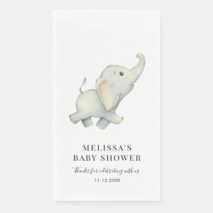 Jungle Animal Elephant Baby Shower Napkin