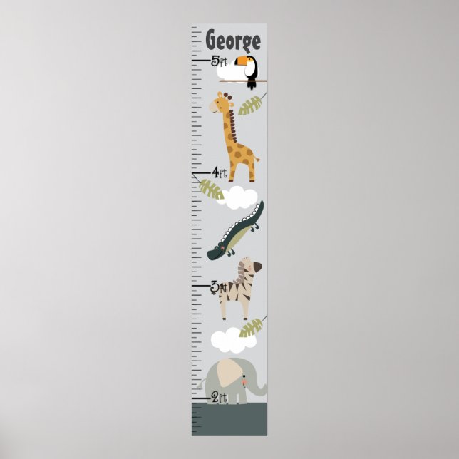 Jungle Animal Growth Chart  (Front)
