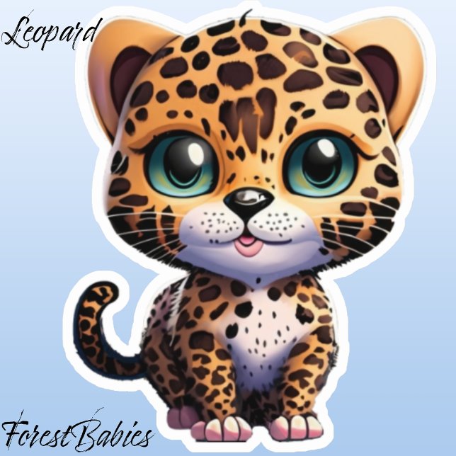 Jungle Animal Kitten Leopard Cub Kitty Cat (Leopard ForestBabies Sticker)