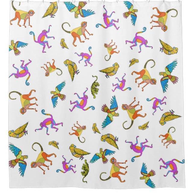 Jungle animal Patterns Shower Curtain (Front)