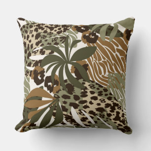 Jungle Animal Print Accent Pillow
