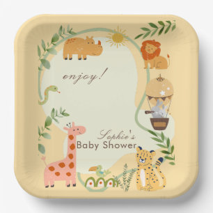 Jungle Animal Safari Adventure Awaits Paper Plate