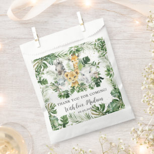 Jungle Animal Safari Greenery Neutral Baby Shower Favour Bags