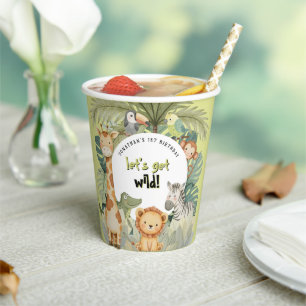 Jungle Animals 1st Birthday Party Paper Cups