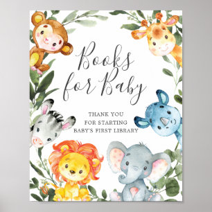 Jungle Animals Baby Shower Books For Baby Sign