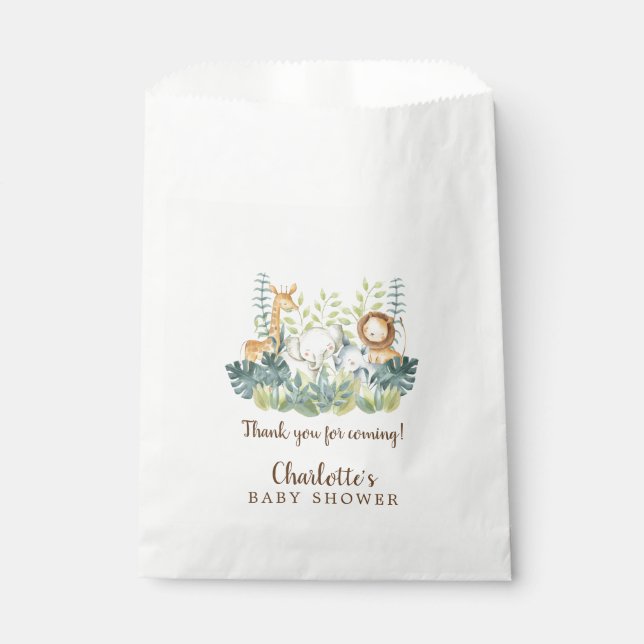 Jungle Animals Baby Shower Favour Bags (Front)