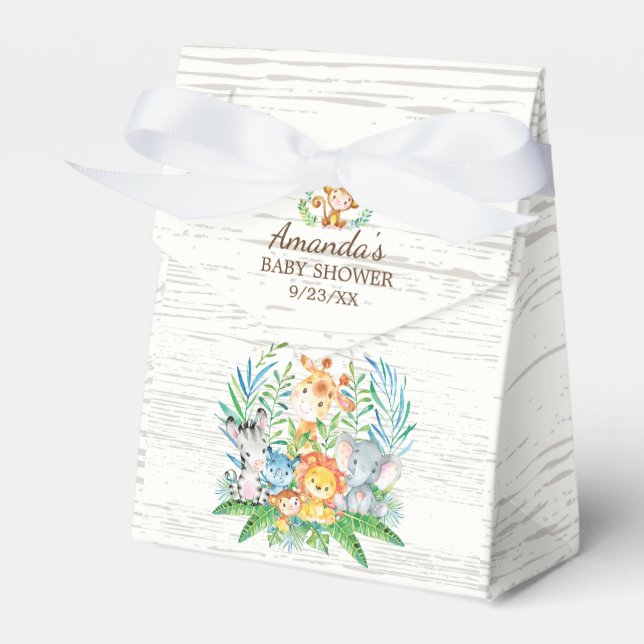 Jungle Animals Baby Shower Favour Box (Front Side)
