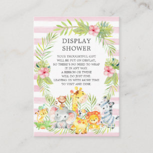 Jungle Animals Baby Shower Gift Display Shower Enclosure Card