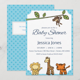 Jungle Animals Baby Shower Invite