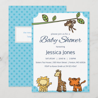 Jungle Animals Baby Shower Invite