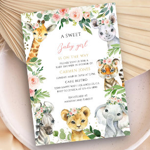 Jungle Animals Baby Shower Party Invitation