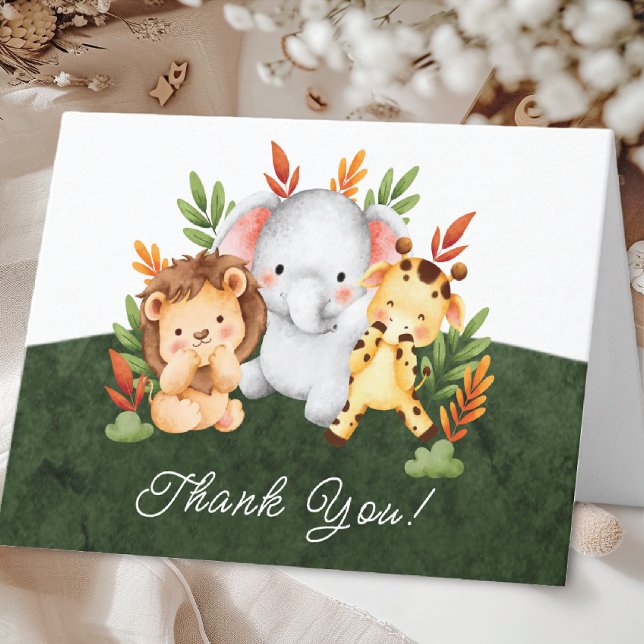 Jungle Animals Baby Shower Thank You (Creator Uploaded)