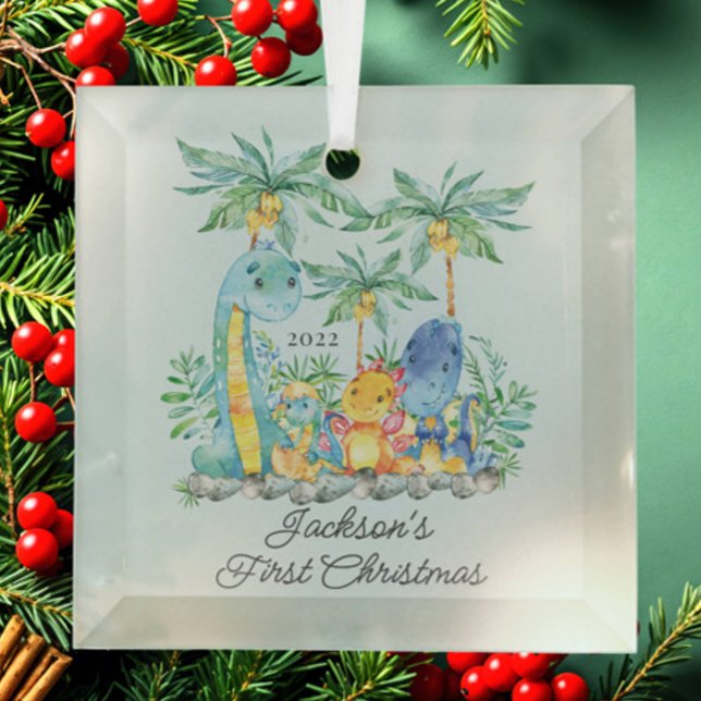 Jungle Animals Baby's First Christmas Glass Tree Decoration (Creator Uploaded)