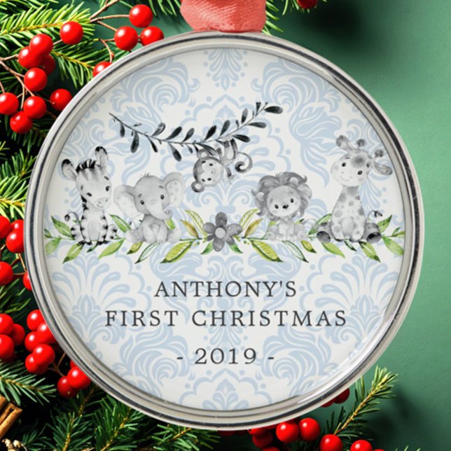 Jungle Animals Baby's First Christmas Ornament (Creator Uploaded)