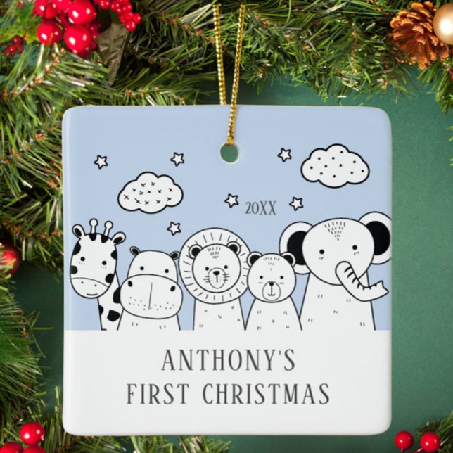 Jungle Animals Baby's First Christmas Ornament (Creator Uploaded)