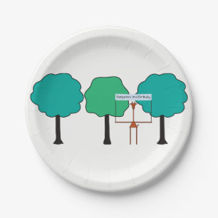 Jungle Animals Birthday Paper Plate - Giraffe
