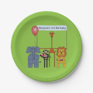 Jungle Animals Birthday Party Paper Plate