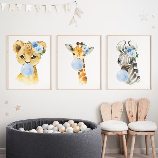 Jungle Animals, Blue Bubble Gum, Boy Nursery (Creator Uploaded)