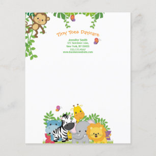 Jungle Animals Child Daycare Business Letterhead 