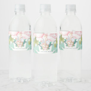 Jungle Animals Custom Girl Birthday Cute Water Bottle Label