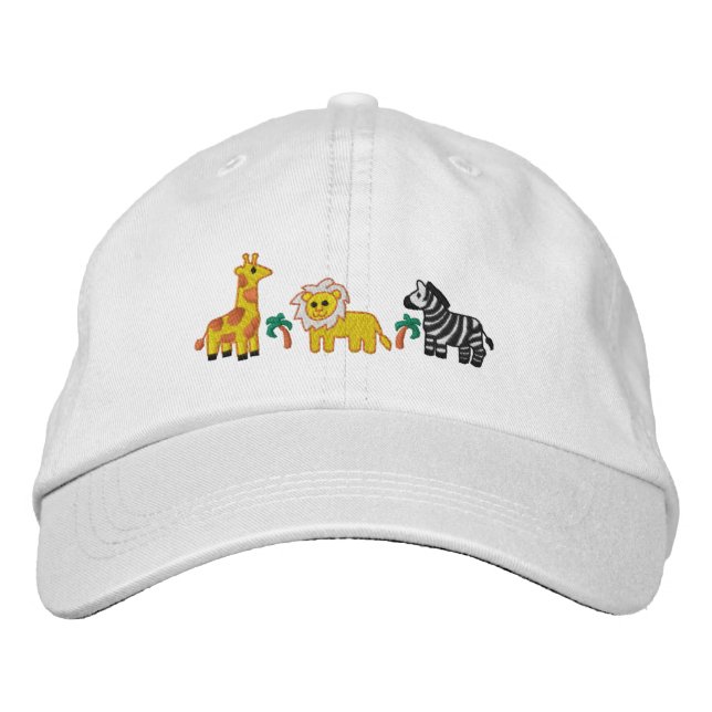 Jungle Animals Embroidered Hat (Front)