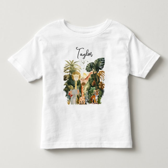 Jungle Animals Exotic Safari Dream Toddler T-Shirt (Front)