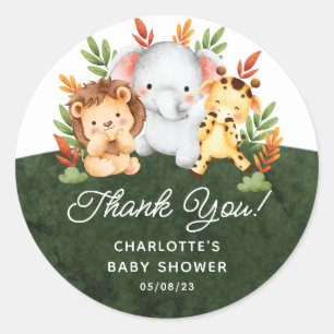 Jungle Animals Favour Classic Round Sticker