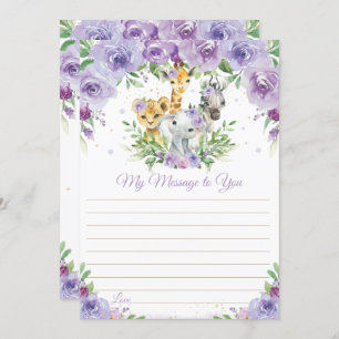Jungle Animals Floral Time Capsule Message Card