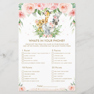 Jungle Animals Floral What's In Your Phone Game