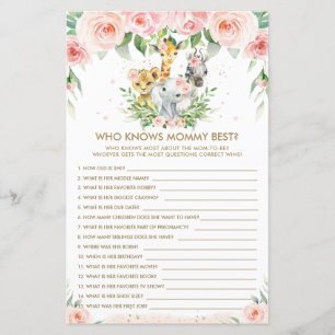 Jungle Animals Floral Who Knows Mummy Best Game